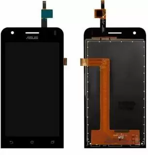Дисплей для Asus ZenFone C (ZC451CG), в сборе c тачскриноми и передней панелью, черный