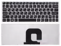 Клавиатура для ноутбука Sony Vaio VPC-YA, VPC-YB, черная с серебристой рамкой