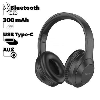 Bluetooth гарнитура BOROFONE BO20 Player BT 5.0, 3.5мм, накладная (черный)